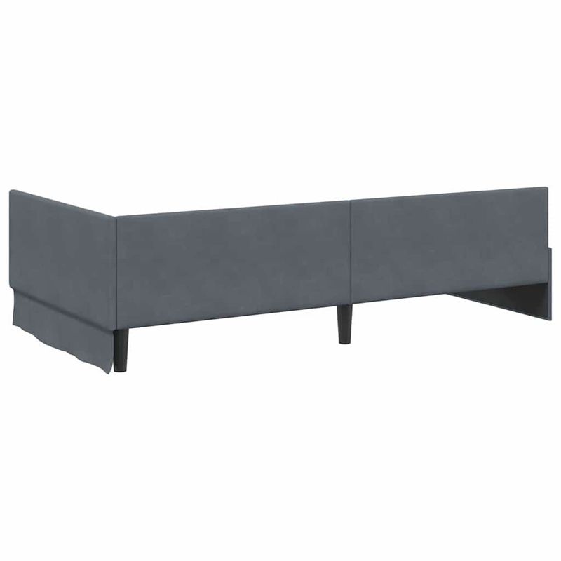 Casa si Gradina - Mobilier - Paturi si accesorii - Paturi - Cadru de pat coltar Altele cu headboard Gri inchis 90 x 200 cm - Infinity.ro