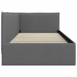Casa si Gradina - Mobilier - Paturi si accesorii - Paturi - Cadru de pat coltar Gri inchis 90 x 200 cm tesatura - Infinity.ro