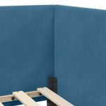 Casa si Gradina - Mobilier - Paturi si accesorii - Paturi - Cadru de pat coltar cu headboard albastru 90 x 200 cm Catifea - Infinity.ro