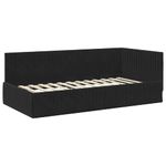 Casa si Gradina - Mobilier - Paturi si accesorii - Paturi - Cadru de pat coltar cu headboard Negru 100 x 200 cm Catifea - Infinity.ro