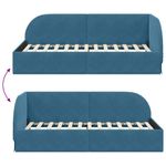 Casa si Gradina - Mobilier - Paturi si accesorii - Paturi - Cadru de pat coltar cu headboard albastru 90 x 200 cm Catifea - Infinity.ro