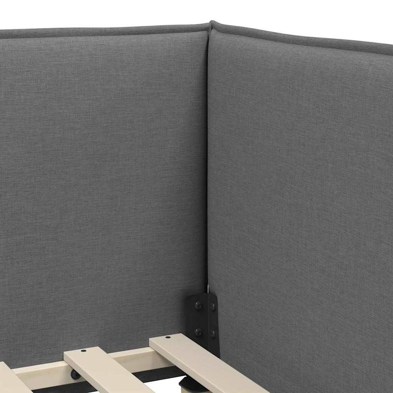 Casa si Gradina - Mobilier - Paturi si accesorii - Paturi - Cadru de pat coltar Gri inchis 90 x 200 cm tesatura - Infinity.ro