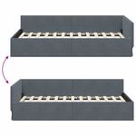 Casa si Gradina - Mobilier - Paturi si accesorii - Paturi - Cadru de pat coltar Altele cu headboard Gri inchis 90 x 200 cm - Infinity.ro