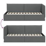 Casa si Gradina - Mobilier - Paturi si accesorii - Paturi - Cadru de pat coltar Gri inchis 90 x 200 cm tesatura - Infinity.ro
