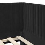 Casa si Gradina - Mobilier - Paturi si accesorii - Paturi - Cadru de pat coltar cu headboard Negru 100 x 200 cm Catifea - Infinity.ro