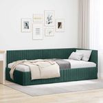 Casa si Gradina - Mobilier - Paturi si accesorii - Paturi - Cadru de pat coltar Verde inchis 100 x 200 cm Catifea - Infinity.ro