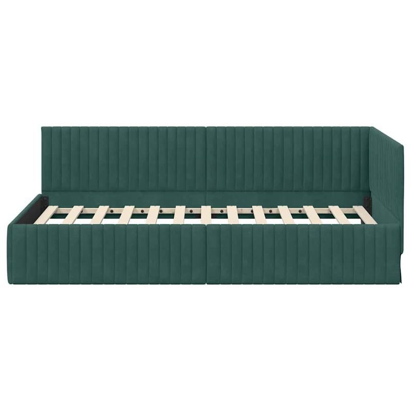 Casa si Gradina - Mobilier - Paturi si accesorii - Paturi - Cadru de pat coltar Verde inchis 100 x 200 cm Catifea - Infinity.ro