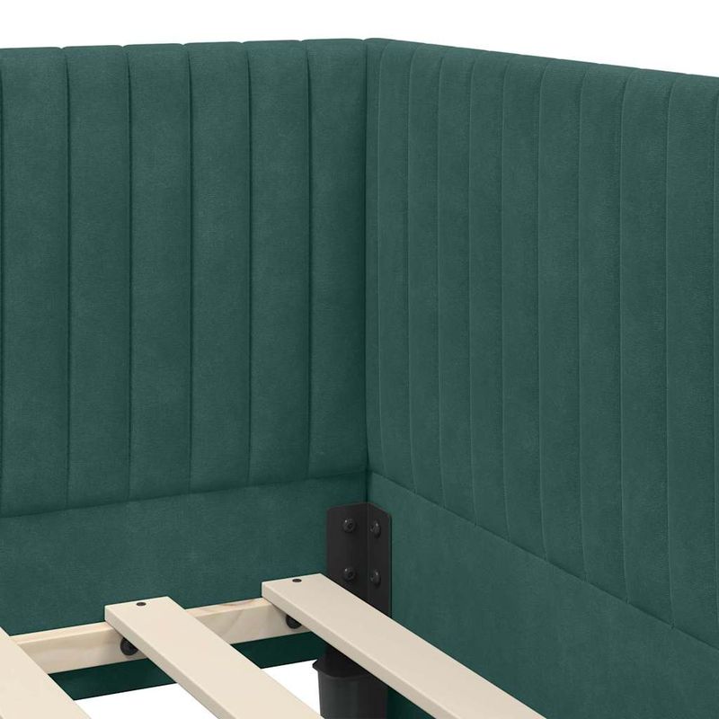 Casa si Gradina - Mobilier - Paturi si accesorii - Paturi - Cadru de pat coltar Verde inchis 100 x 200 cm Catifea - Infinity.ro