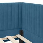 Casa si Gradina - Mobilier - Paturi si accesorii - Paturi - Cadru de pat coltar cu headboard albastru 90 x 190 cm Catifea - Infinity.ro