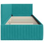 Casa si Gradina - Mobilier - Paturi si accesorii - Paturi - Cadru de pat coltar cu headboard Turcoaz 80 x 200 cm Catifea - Infinity.ro