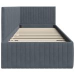 Casa si Gradina - Mobilier - Paturi si accesorii - Paturi - Cadru de pat coltar cu headboard Gri inchis 80 x 200 cm Catifea - Infinity.ro
