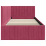 Casa si Gradina - Mobilier - Paturi si accesorii - Paturi - Cadru de pat coltar cu headboard bordo 90 x 190 cm Catifea - Infinity.ro
