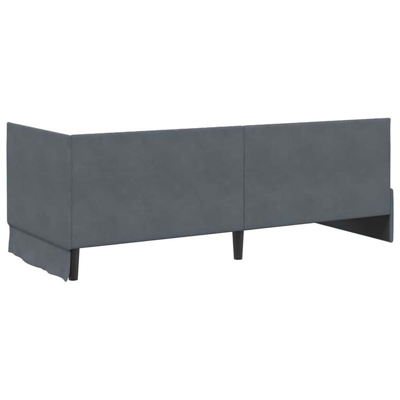 Casa si Gradina - Mobilier - Paturi si accesorii - Paturi - Cadru de pat coltar cu headboard Gri inchis 80 x 200 cm Catifea - Infinity.ro
