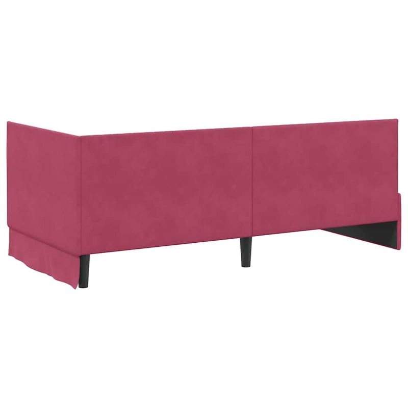 Casa si Gradina - Mobilier - Paturi si accesorii - Paturi - Cadru de pat coltar cu headboard bordo 90 x 190 cm Catifea - Infinity.ro