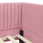 Casa si Gradina - Mobilier - Paturi si accesorii - Paturi - Cadru de pat coltar cu headboard Roz 100 x 200 cm Catifea - Infinity.ro