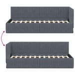 Casa si Gradina - Mobilier - Paturi si accesorii - Paturi - Cadru de pat coltar cu headboard Gri inchis 80 x 200 cm Catifea - Infinity.ro