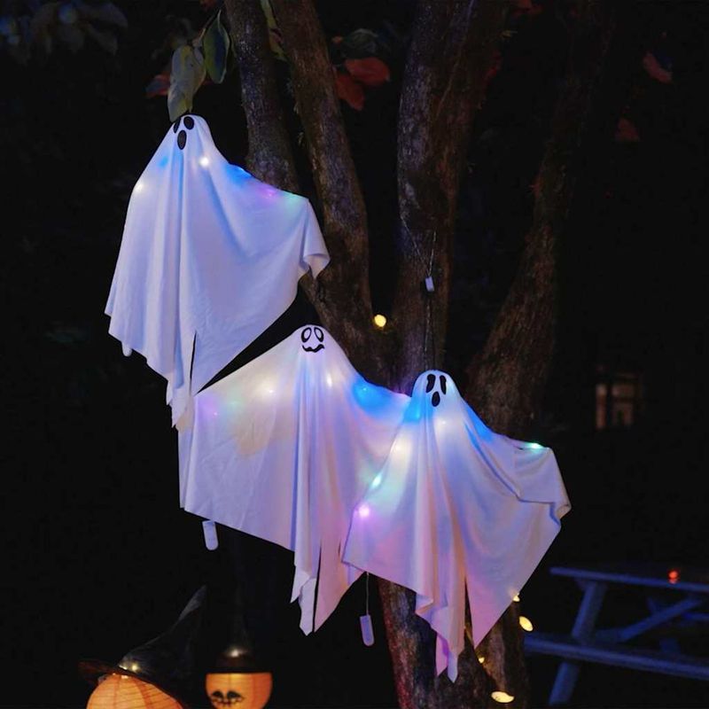 Casa si Gradina - Decoratiuni - Decoratiuni de sezon - Fantoma de Halloween Suspendata 3 pcs Alb 52 x 62 cm Poliester - Infinity.ro