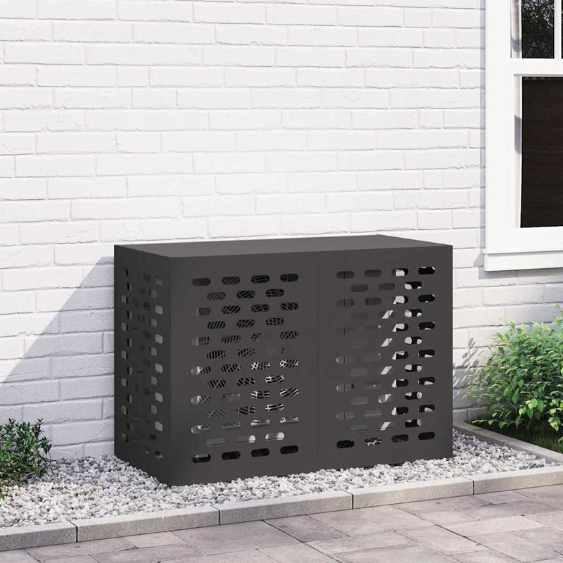 Casa si Gradina - Termice - Calorifere si accesorii - Accesorii calorifere - Husa pentru aer conditionat Negru 100 x 50 x 70 cm Otel - Infinity.ro