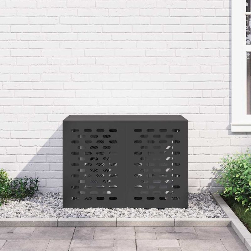 Casa si Gradina - Termice - Calorifere si accesorii - Accesorii calorifere - Husa pentru aer conditionat Negru 100 x 50 x 70 cm Otel - Infinity.ro