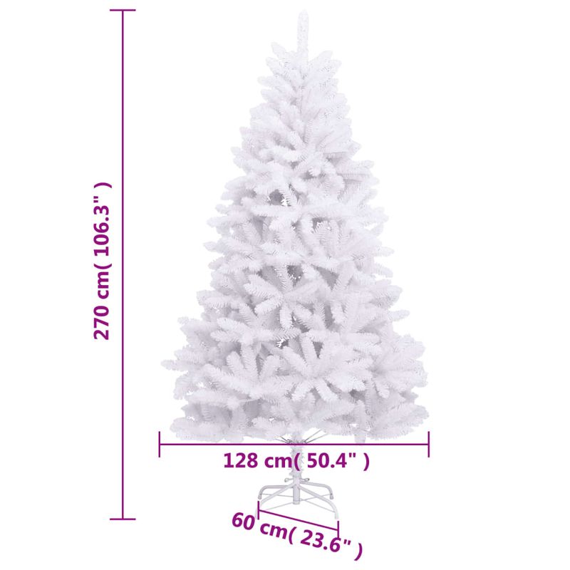 Casa si Gradina - Decoratiuni - Decoratiuni de sezon - Brad de Craciun artificial cu suport si balamale, alb, 270 cm - Infinity.ro
