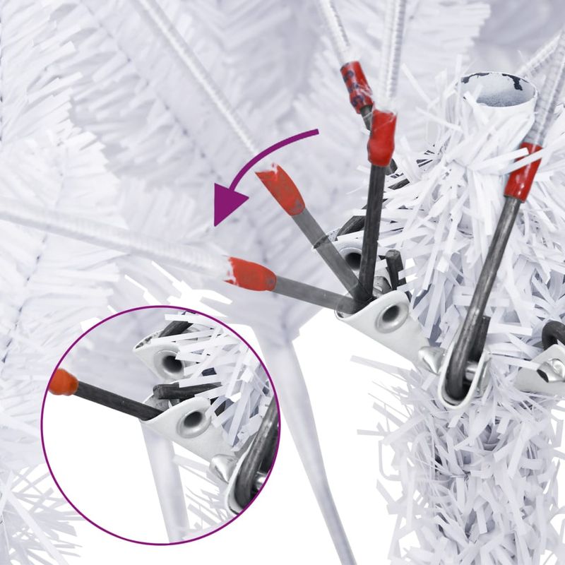 Casa si Gradina - Decoratiuni - Decoratiuni de sezon - Brad de Craciun artificial cu suport si balamale, alb, 120 cm - Infinity.ro