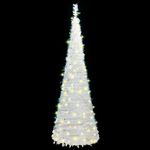 Casa si Gradina - Decoratiuni - Decoratiuni de sezon - Brad de Craciun artificial pop-up 100 LED-uri alb 150 cm - Infinity.ro