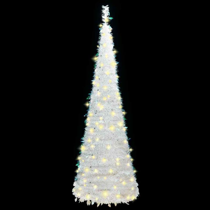 Casa si Gradina - Decoratiuni - Decoratiuni de sezon - Brad de Craciun artificial pop-up 100 LED-uri alb 150 cm - Infinity.ro
