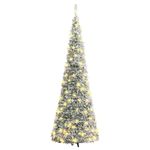 Casa si Gradina - Decoratiuni - Decoratiuni de sezon - Brad de Craciun artificial pop-up cu zapada, 50 LED-uri, 120 cm - Infinity.ro