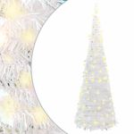 Casa si Gradina - Decoratiuni - Decoratiuni de sezon - Brad de Craciun artificial pop-up 100 LED-uri alb 150 cm - Infinity.ro