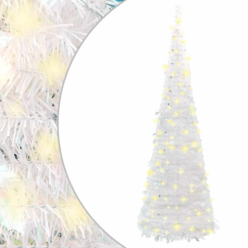 Casa si Gradina - Decoratiuni - Decoratiuni de sezon - Brad de Craciun artificial pop-up 100 LED-uri alb 150 cm - Infinity.ro