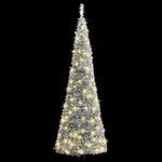 Casa si Gradina - Decoratiuni - Decoratiuni de sezon - Brad de Craciun artificial pop-up cu zapada, 50 LED-uri, 120 cm - Infinity.ro