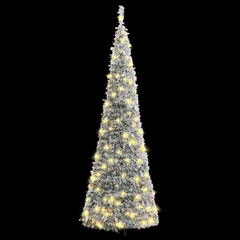Casa si Gradina - Decoratiuni - Decoratiuni de sezon - Brad de Craciun artificial pop-up cu zapada, 50 LED-uri, 120 cm - Infinity.ro