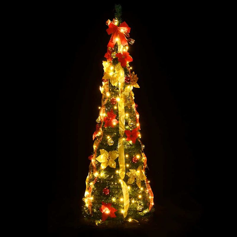 Casa si Gradina - Decoratiuni - Decoratiuni de sezon - Brad de Craciun artificial pop-up 100 LED-uri verde 150 cm - Infinity.ro