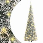 Casa si Gradina - Decoratiuni - Decoratiuni de sezon - Brad de Craciun artificial pop-up cu zapada, 50 LED-uri, 120 cm - Infinity.ro