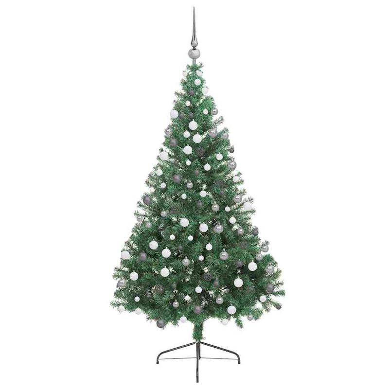 Casa si Gradina - Decoratiuni - Decoratiuni de sezon - Brad de Craciun artificial pre-iluminat Verde 180 cm PVC - Infinity.ro