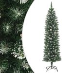 Casa si Gradina - Decoratiuni - Decoratiuni de sezon - Brad de Craciun artificial slim cu suport, 120 cm, PVC - Infinity.ro
