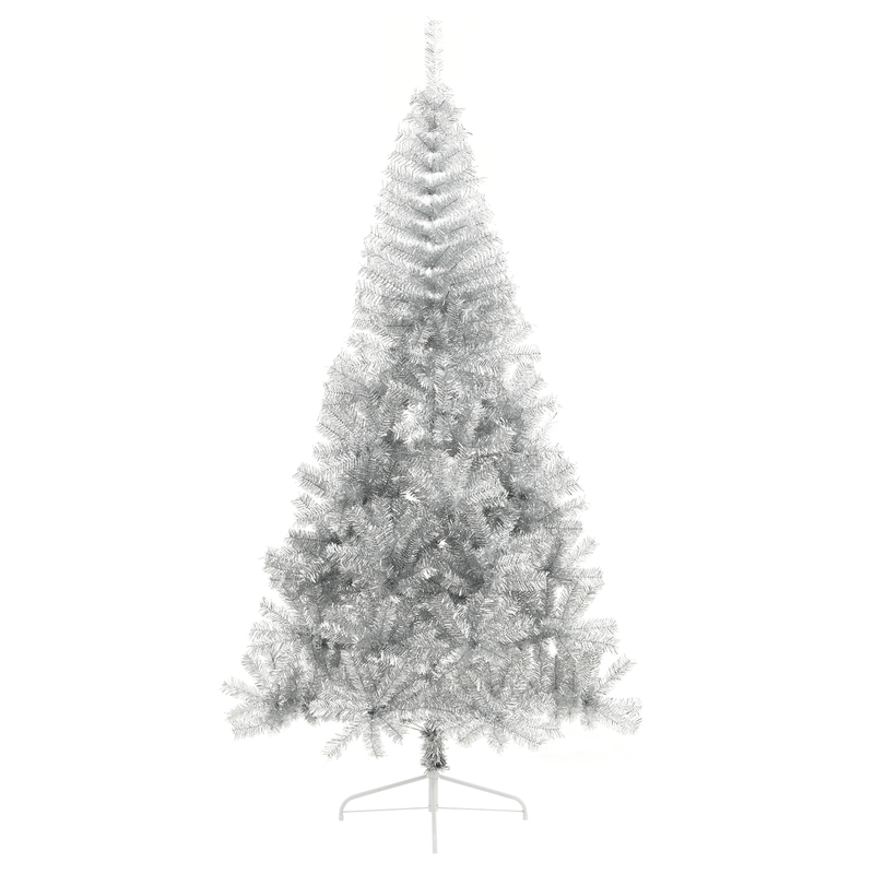 Casa si Gradina - Decoratiuni - Decoratiuni de sezon - Brad de Craciun artificial semicerc Argintiu 210 cm PET - Infinity.ro