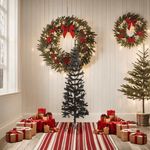 Casa si Gradina - Decoratiuni - Decoratiuni de sezon - Brad de Craciun artificial subtire, negru, 150 cm - Infinity.ro