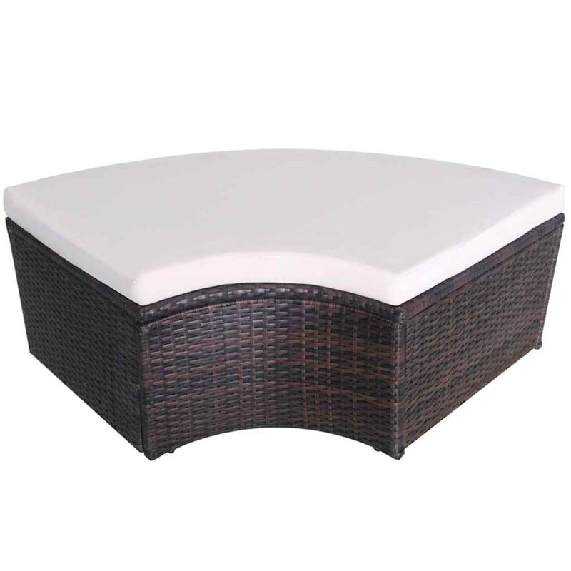Casa si Gradina - Gradina si terasa - Mobilier exterior - Scaune si sezlonguri gradina - Paturi de gradina cu perna 4 pcs Maro Rattan poli - Infinity.ro