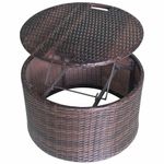 Casa si Gradina - Gradina si terasa - Mobilier exterior - Scaune si sezlonguri gradina - Paturi de gradina cu perna 4 pcs Maro Rattan poli - Infinity.ro