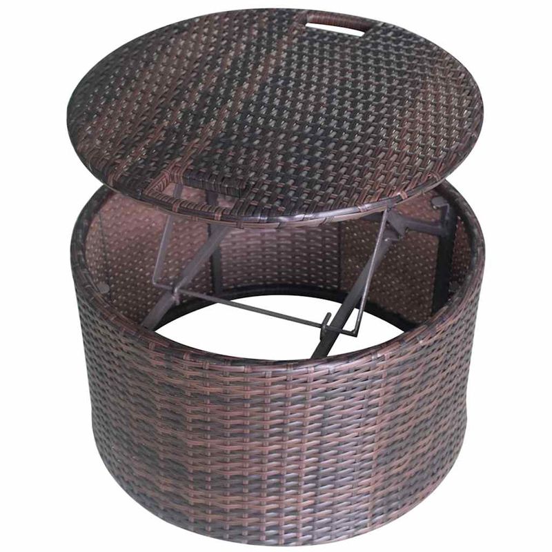 Casa si Gradina - Gradina si terasa - Mobilier exterior - Scaune si sezlonguri gradina - Paturi de gradina cu perna 4 pcs Maro Rattan poli - Infinity.ro
