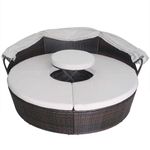 Casa si Gradina - Gradina si terasa - Mobilier exterior - Scaune si sezlonguri gradina - Paturi de gradina cu perna 4 pcs Maro Rattan poli - Infinity.ro