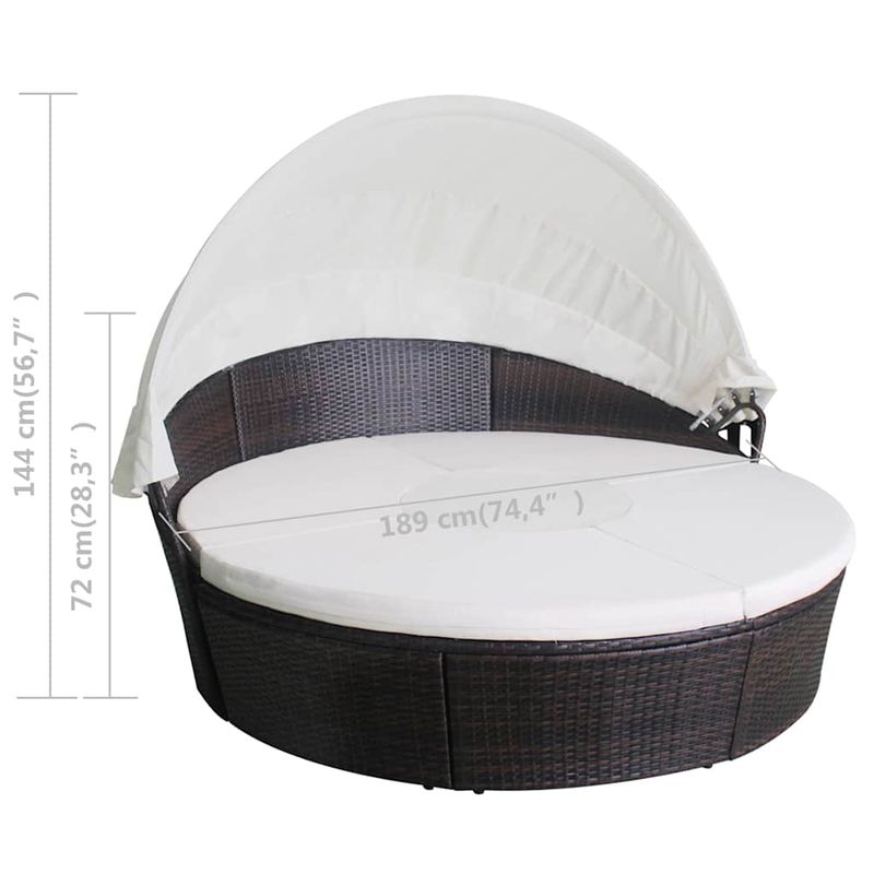 Casa si Gradina - Gradina si terasa - Mobilier exterior - Scaune si sezlonguri gradina - Paturi de gradina cu perna 4 pcs Maro Rattan poli - Infinity.ro