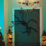 Casa si Gradina - Decoratiuni - Decoratiuni de sezon - Decoratiune Paianjen de Halloween 6 pcs Negru 75 cm - Infinity.ro