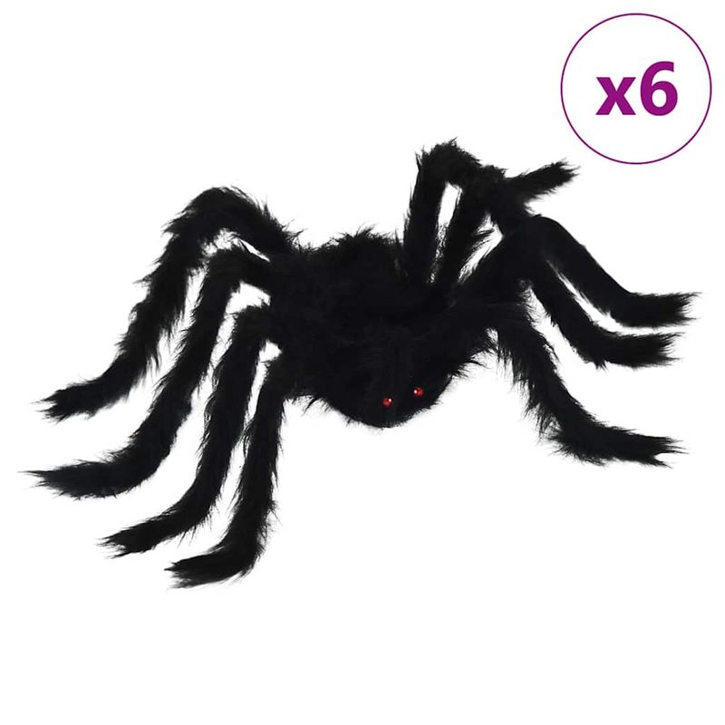 Casa si Gradina - Decoratiuni - Decoratiuni de sezon - Decoratiune Paianjen de Halloween 6 pcs Negru 75 cm - Infinity.ro