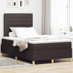Casa si Gradina - Mobilier - Paturi si accesorii - Paturi - Pat boxspring cu saltea & LED maro inchis 120x200 cm tesatura - Infinity.ro