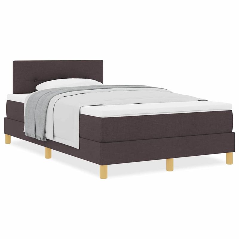 Casa si Gradina - Mobilier - Paturi si accesorii - Paturi - Pat boxspring cu saltea Maro inchis 120 x 190 cm tesatura - Infinity.ro