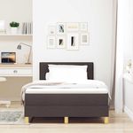 Casa si Gradina - Mobilier - Paturi si accesorii - Paturi - Pat boxspring cu saltea Maro inchis 120 x 190 cm tesatura - Infinity.ro