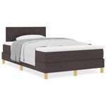 Casa si Gradina - Mobilier - Paturi si accesorii - Paturi - Pat boxspring cu saltea Maro inchis 120 x 190 cm tesatura - Infinity.ro