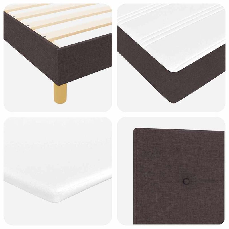 Casa si Gradina - Mobilier - Paturi si accesorii - Paturi - Pat boxspring cu saltea Maro inchis 120 x 190 cm tesatura - Infinity.ro